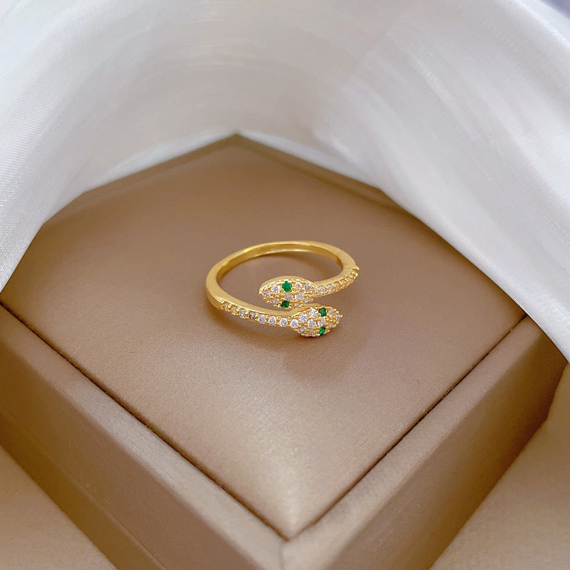 Kawaii Snake Ring Adjustable Brass Ring Women's Minimalist Jewelry