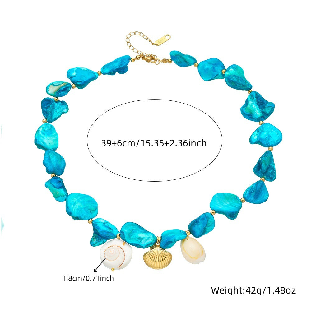 Seashell Pearl Stainless Steel Plated Jewelry Set for Women
