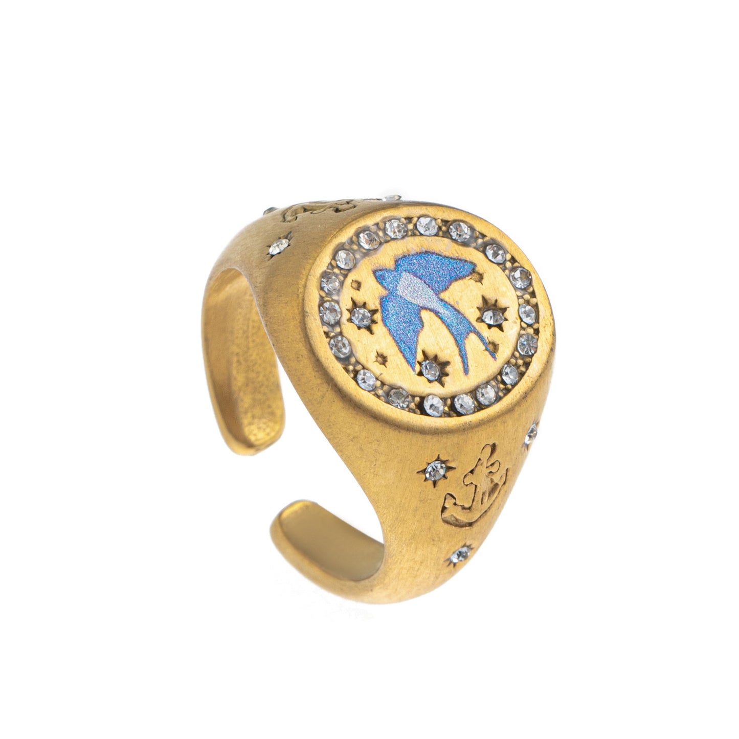 Fashion Heart Animal Stainless Steel PVD Ring