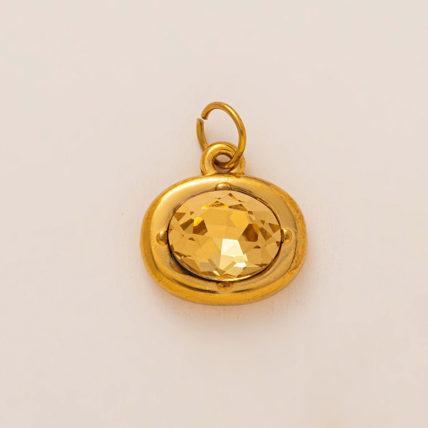 Vintage 18K Gold Plated Stainless Steel Abstract Pendant Charm Bar PVD Coated