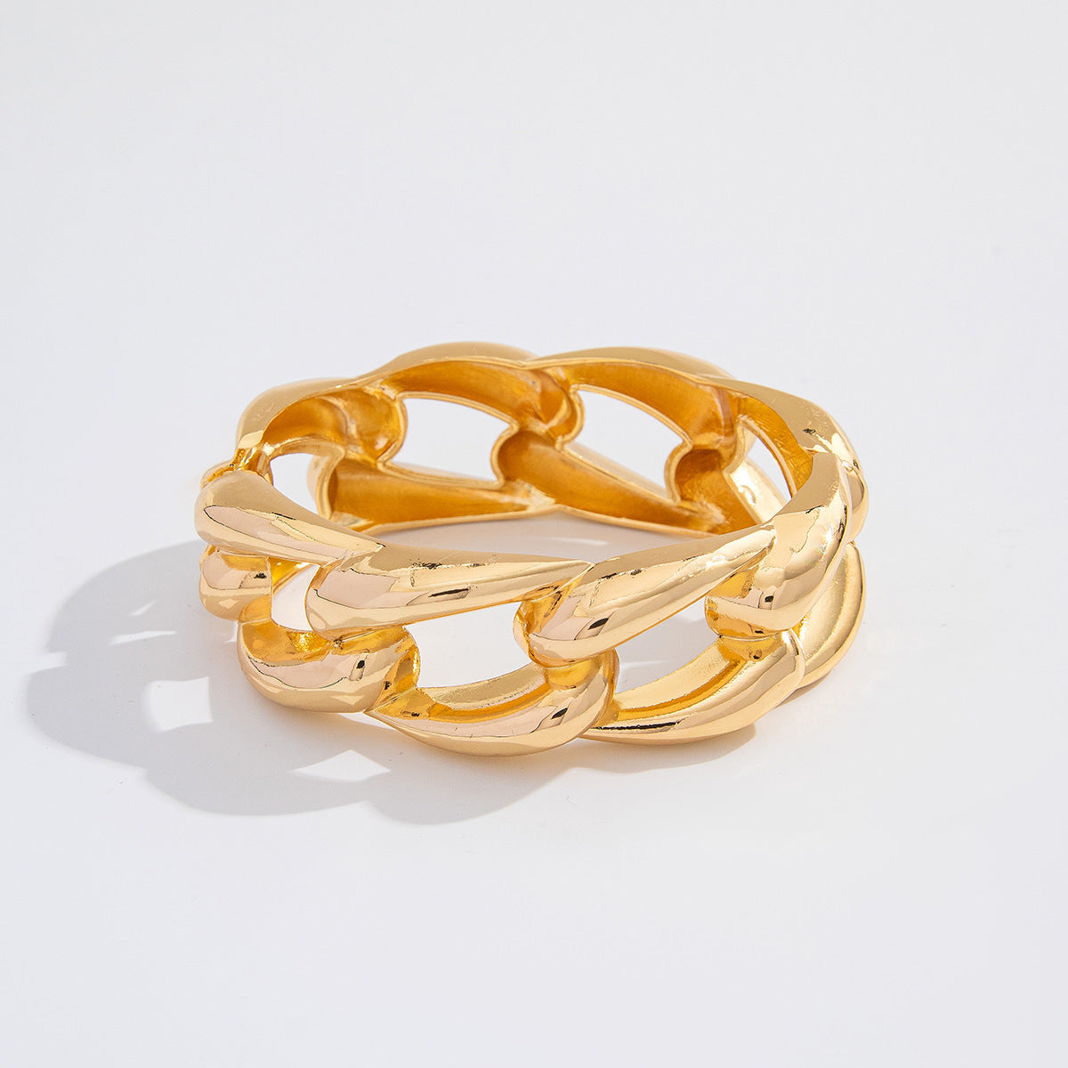 Bracciale rigido in metallo geometrico di ispirazione vintage con perle artificiali e finitura placcata