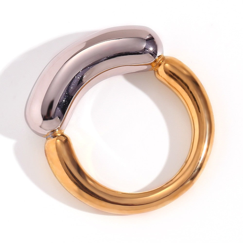 Pendientes de aro geométricos de acero inoxidable chapados en oro de 18 quilates estilo OL para mujer