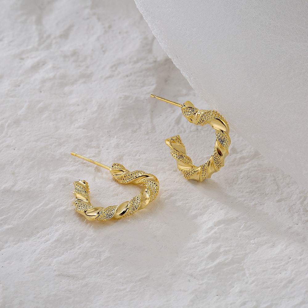 Minimalist Heart-Shaped Copper Earrings with 18K Gold Plating and 925 Sterling Silver Posts for Women