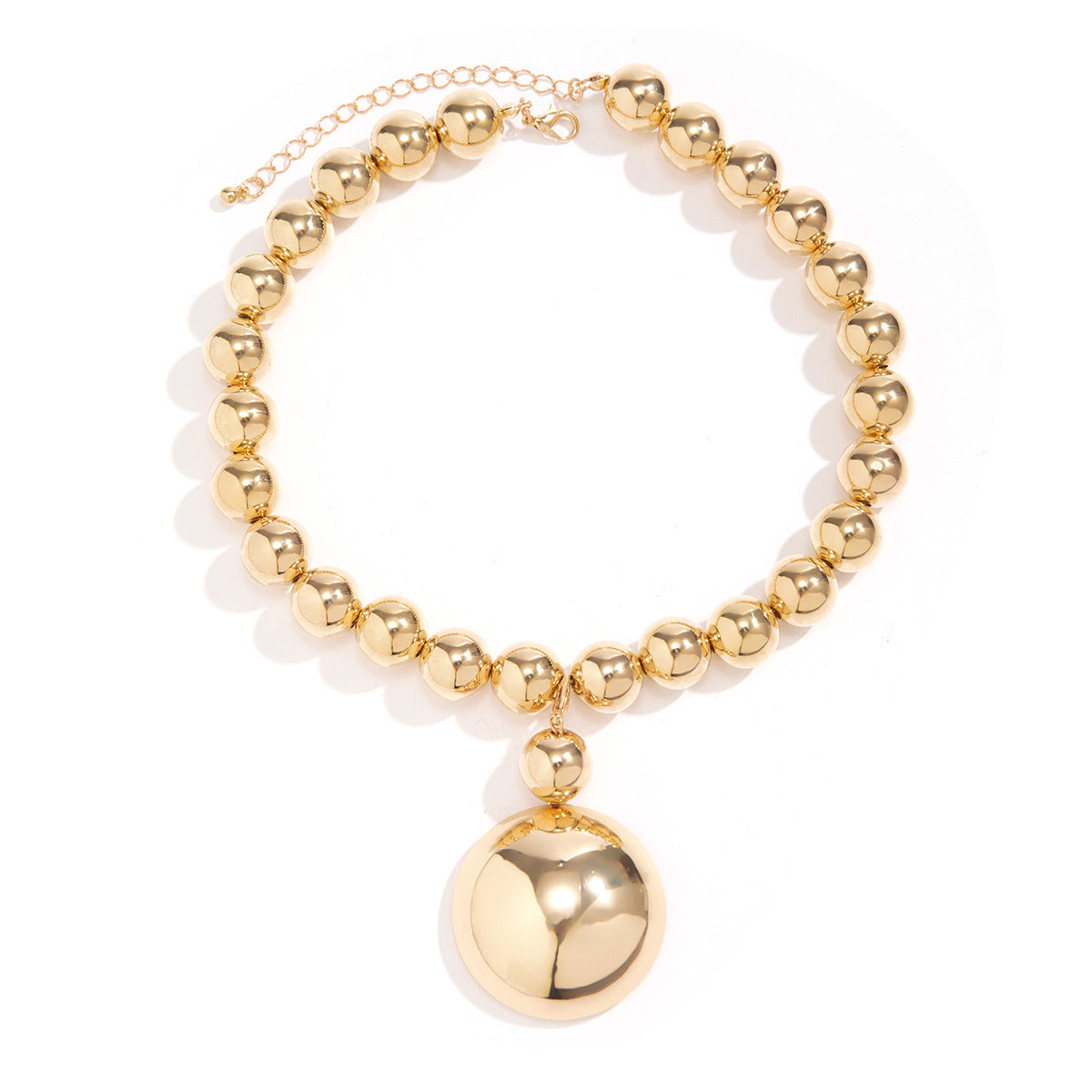 Collana girocollo da donna con perline geometriche esagerate in stile Cyberpunk con pendente in ferro galvanizzato e perline in resina plastica