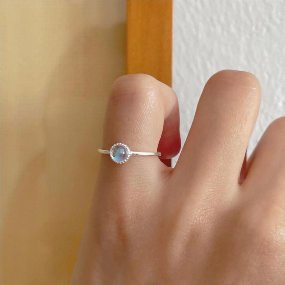 Anello in Argento Sterling 925 a Forma di Numero Geometrico Minimalista con Accento di Cristallo AB per Donna