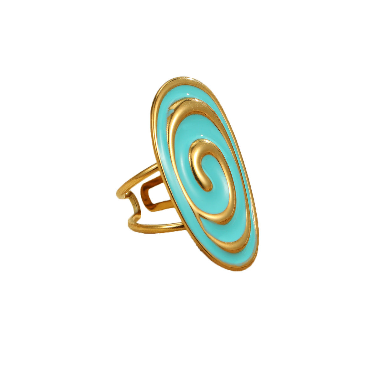 Orecchini e Anello da Donna Placcati in Acciaio Inossidabile con Design Ovale alla Moda, Set di Gioielli Minimalisti Estivi