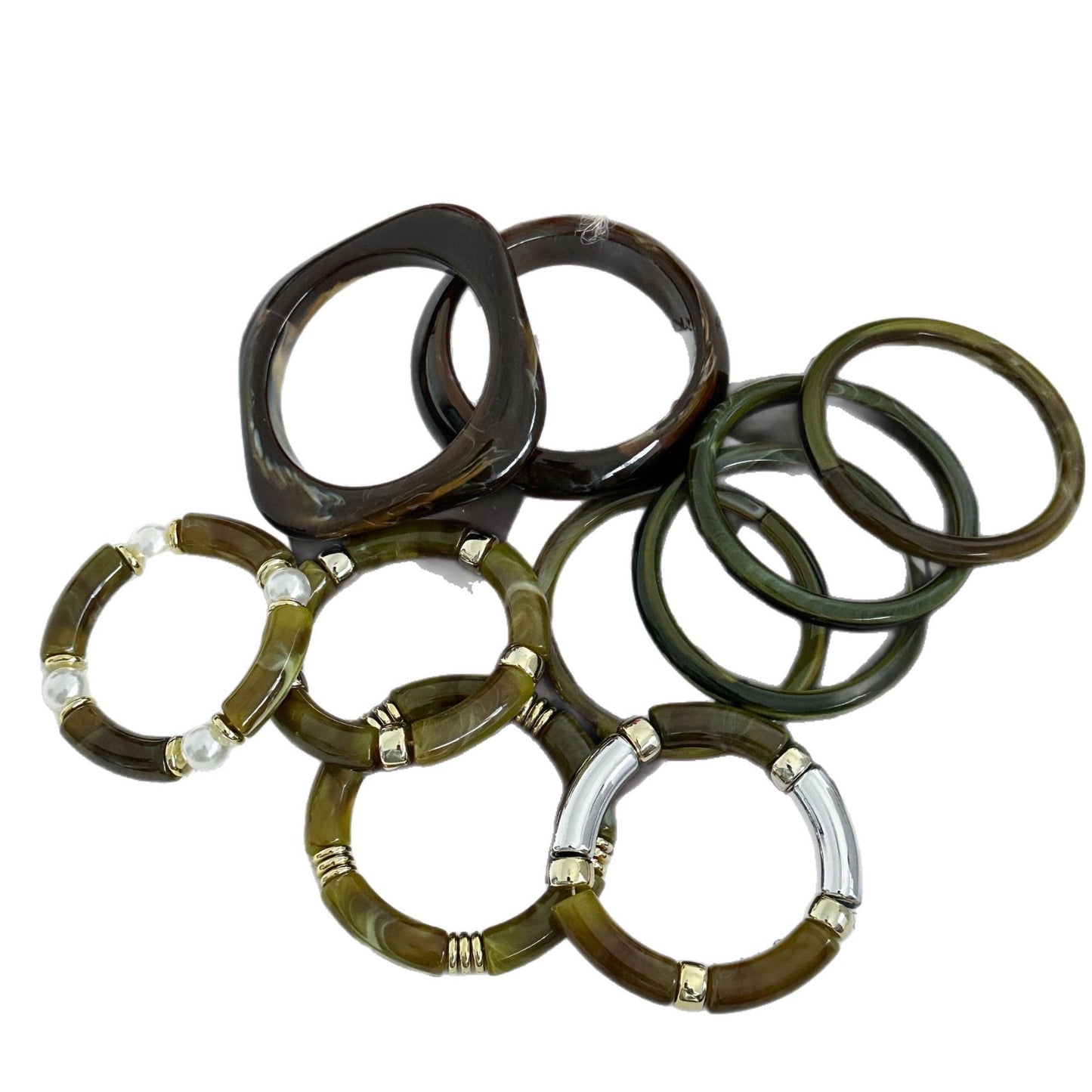 Bracciale Vintage Geometrico Acrilico a Goccia di Olio con Gradiente