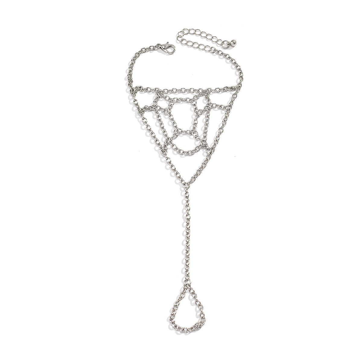Pulsera de metal geométrica de telaraña dulce y atrevida para mujer con acabado chapado