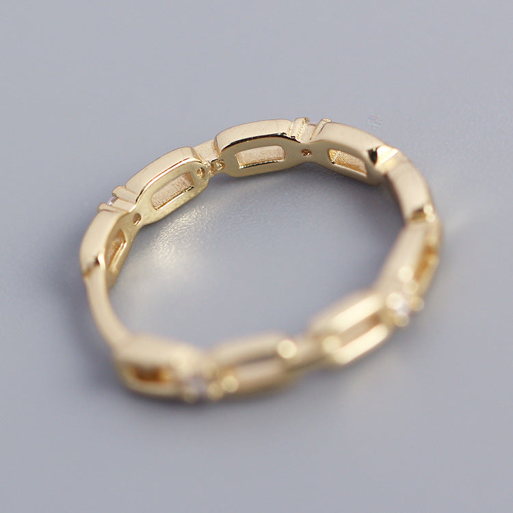 Eleganti orecchini a cerchio vuoti con intarsi di strass rotondi geometrici in argento sterling 925
