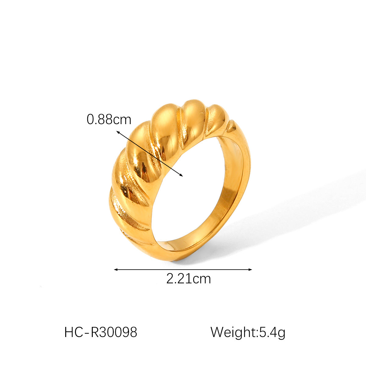 Anello Minimalista Geometrico da Donna in Acciaio al Titanio con Finitura Placcata, Fascia Ipoallergenica in Acciaio Inox