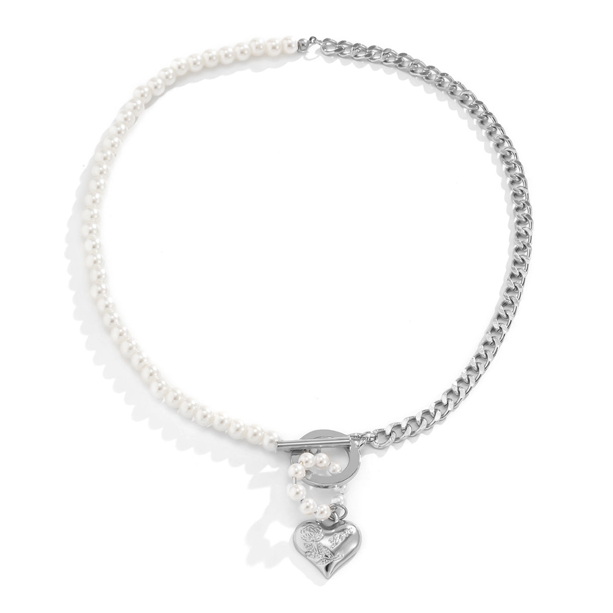 Vintage Minimalist Heart Alloy Plated Ball Chain Necklace