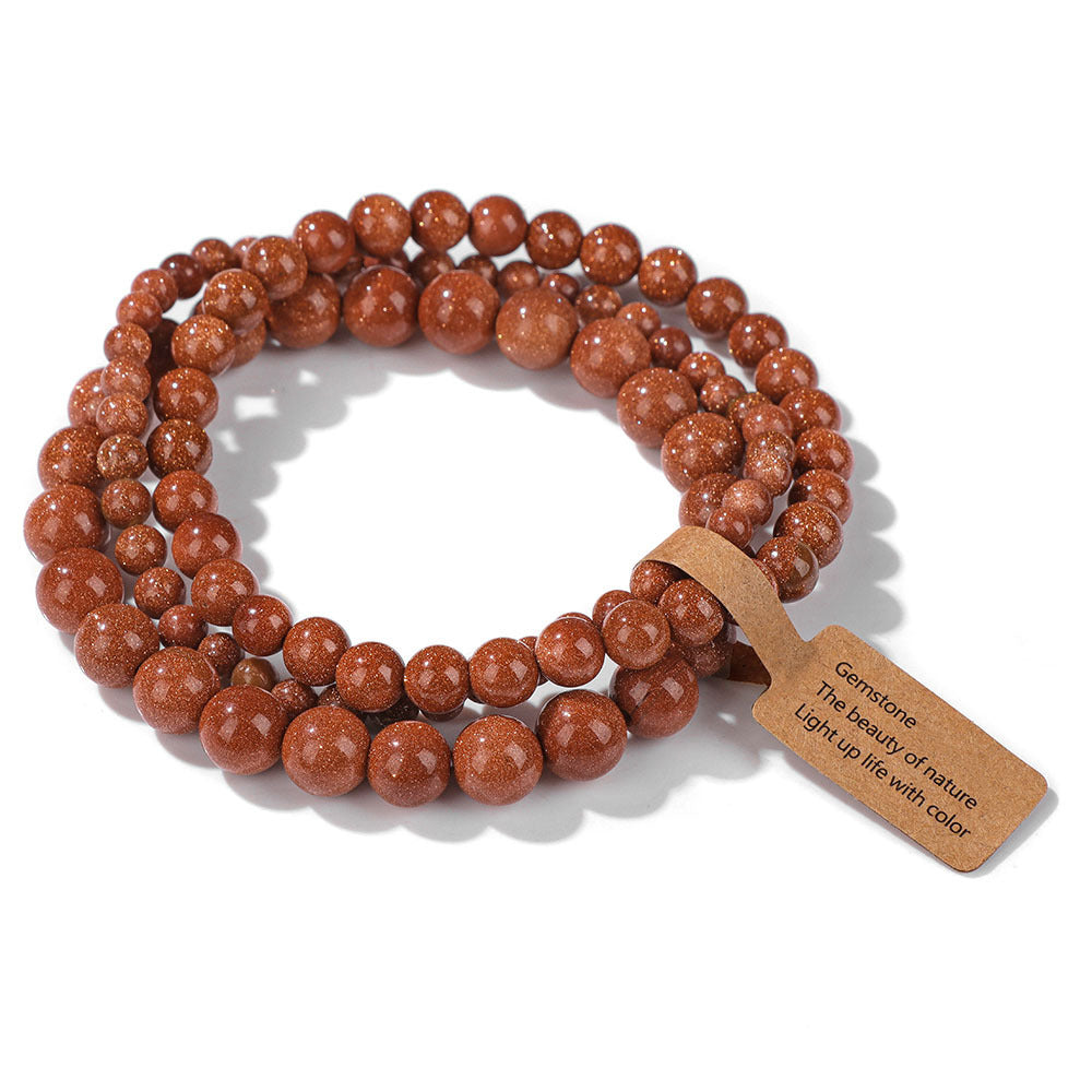Vintage Minimalist Geometric Stone Beaded Stretch Bracelet Set Unisex Jewelry