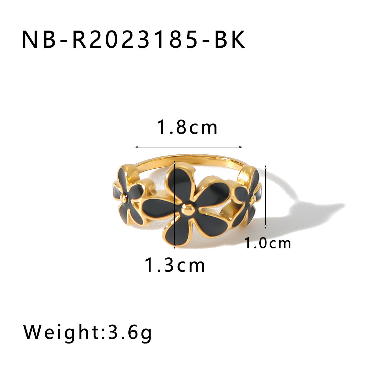 Anello in Acciaio Inossidabile Smaltato a Margherite Stile Vintage con Placcatura Sottovuoto in Oro 18K, Design Floreale Geometrico, Fascia Unisex Resistente allo Sbiadimento
