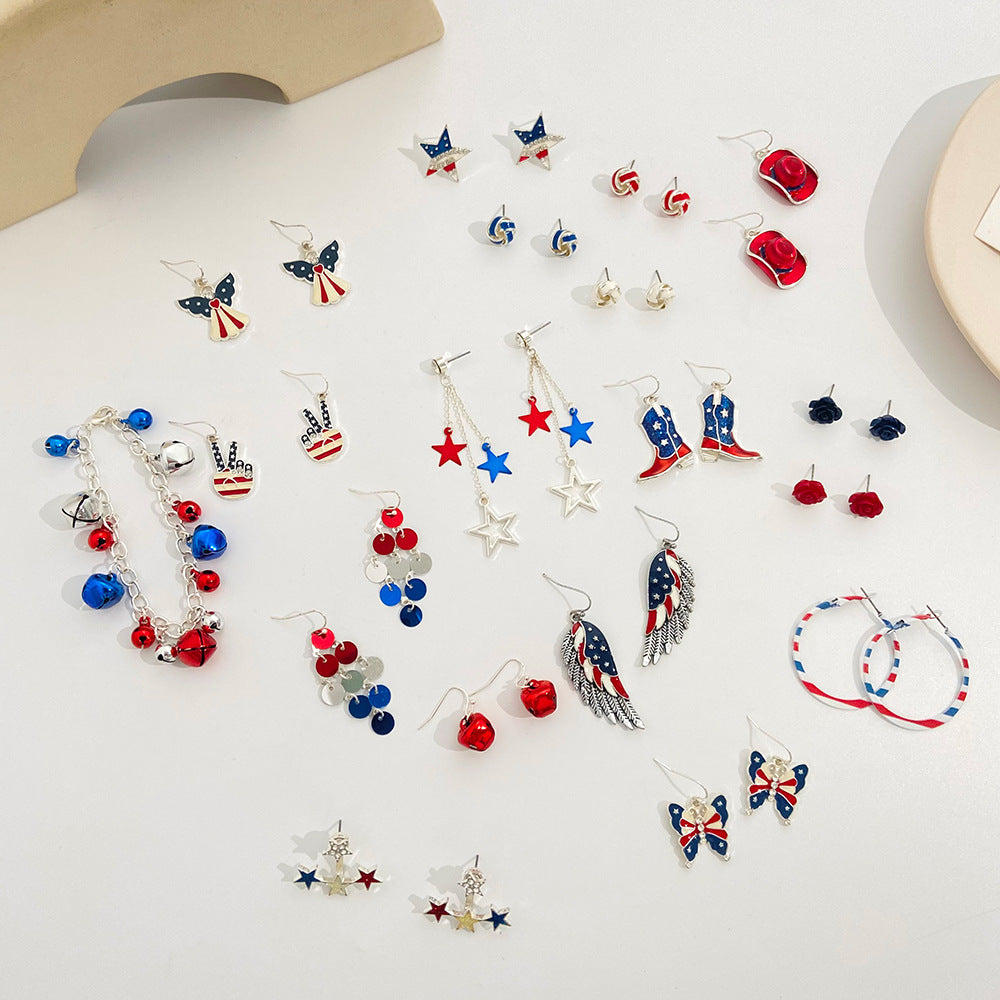 Minimalist Alloy Plated Butterfly Star Bell Earrings for Women