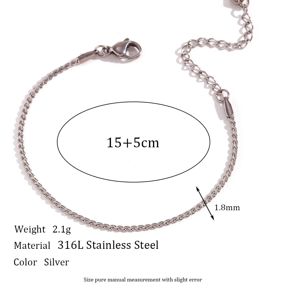 Conjunto de collar de acero de titanio geométrico minimalista con cadena de acero inoxidable bañada en oro de 18K para mujer