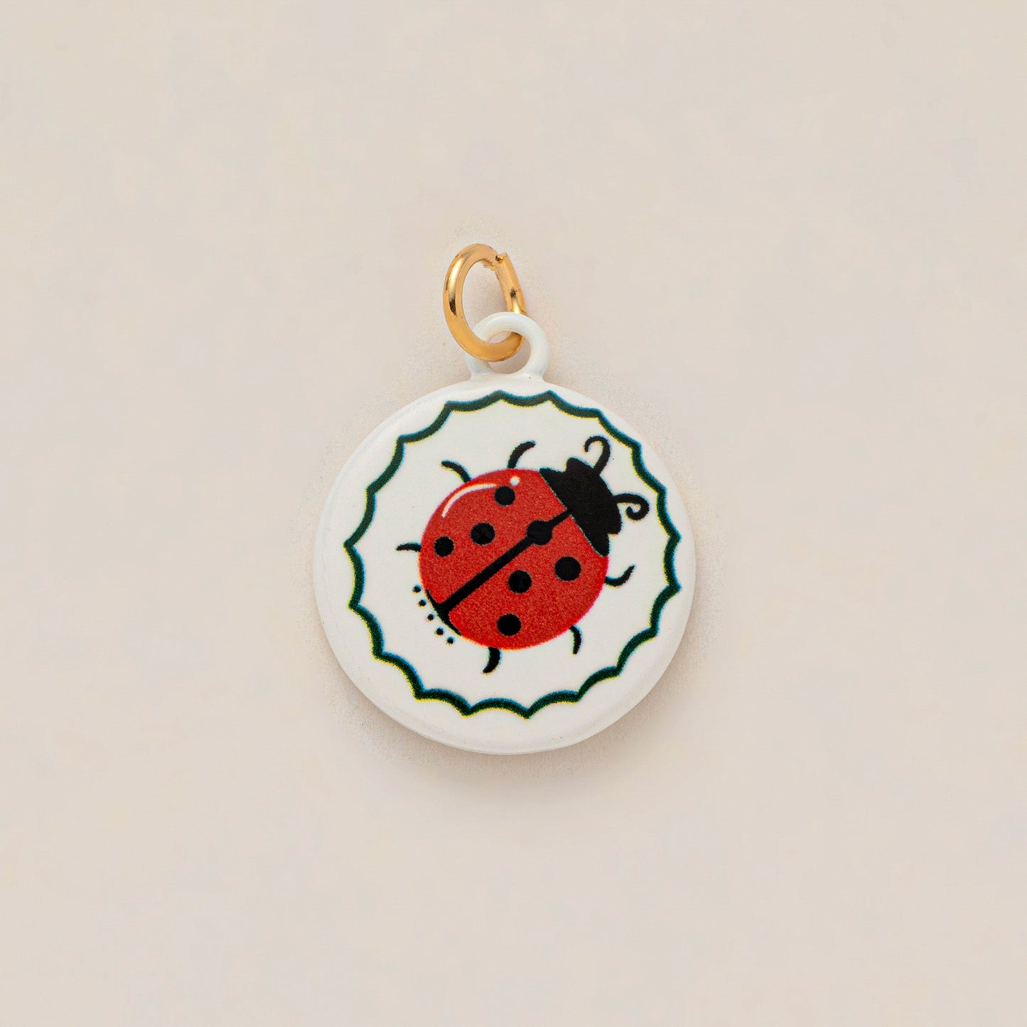 Casual Drip Oil Plated Brass Heart Leaf Ladybug Pendant Necklace for Unisex