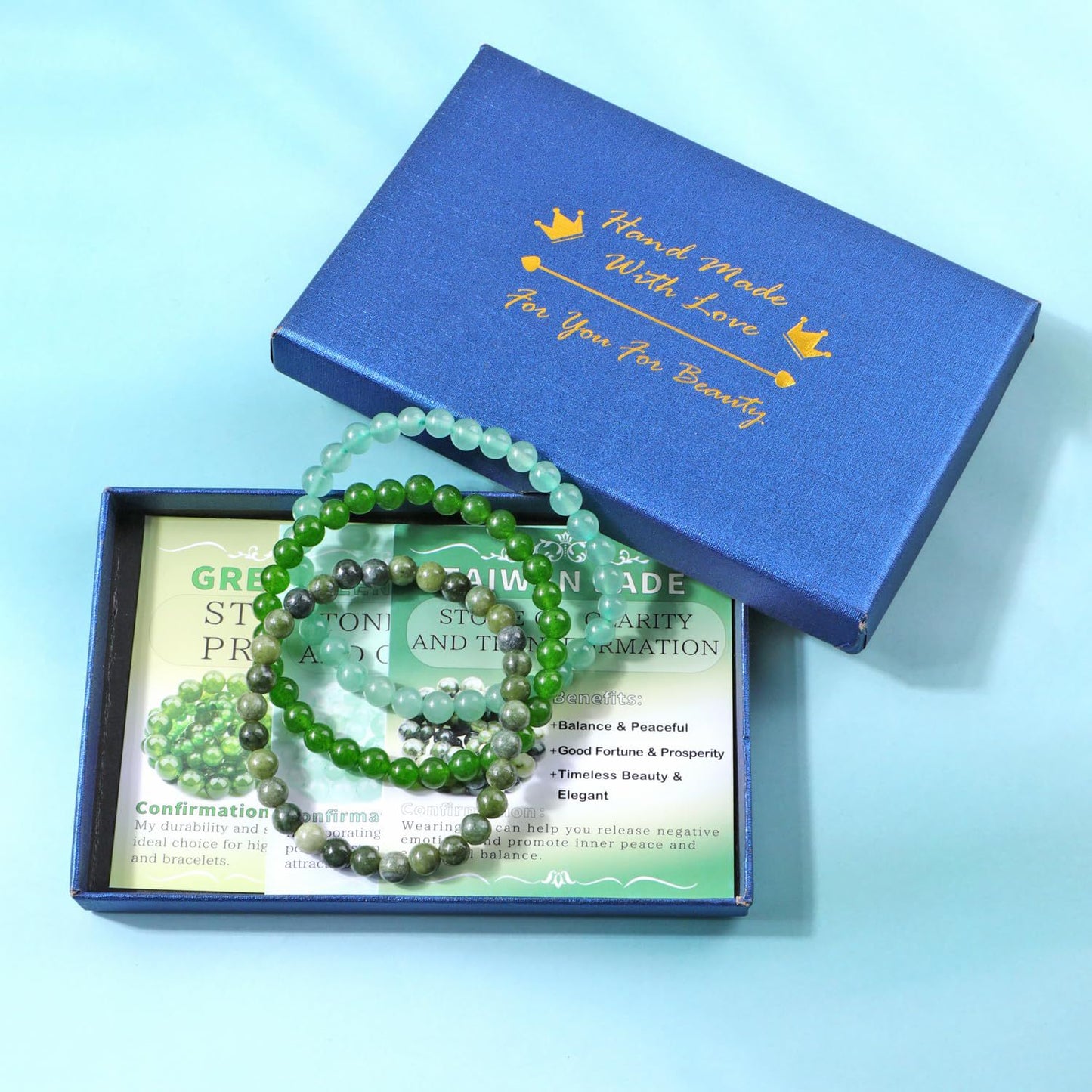 Ethnic Natural Stone Beaded Bracelet Set Round Tiger Eye Gemstone Handmade Unisex Jewelry