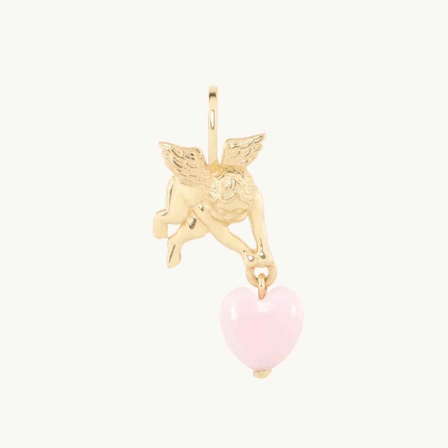Vintage 14K Gold Plated Brass Drip Oil Angel Bee Charm Bar