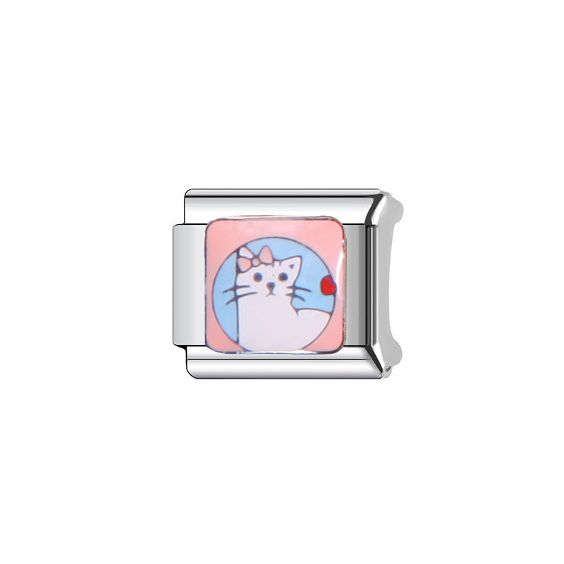 Sweet Cartoon Animal Stainless Steel Plated Charm Bar for Unisex