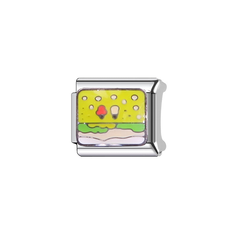 Sweet Cartoon Character Stainless Steel Plated DIY Charm Bar Watch Strap