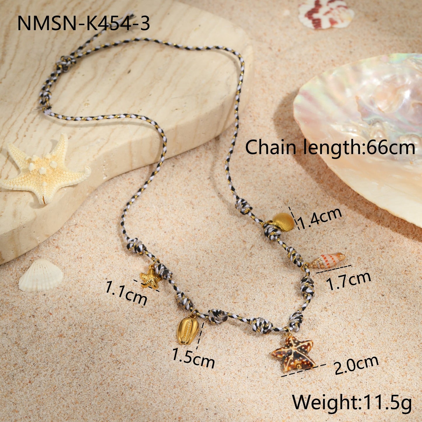 Elegante collana geometrica in acciaio inossidabile ispirata all'oceano con finitura placcata per donna