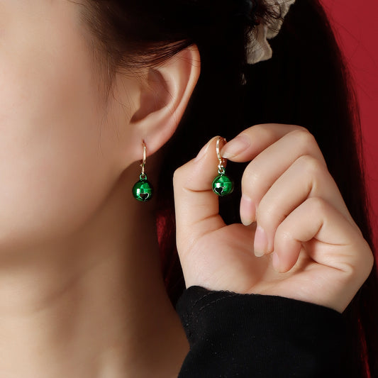 Orecchini a campana natalizi geometrici da donna e da uomo con finitura in metallo placcato