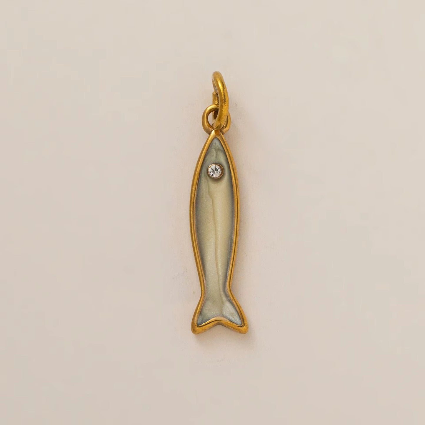 Vintage 18K Gold Plated Stainless Steel Pendant Charm Bar