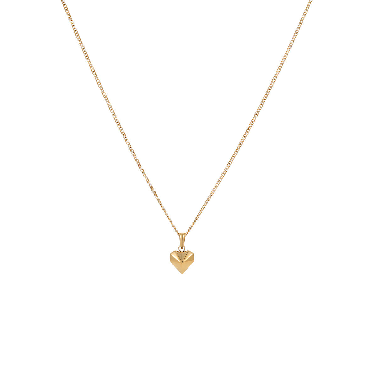Collar con Colgante Minimalista de Acero Inoxidable en Forma de Corazón con Acabado Chapado para Mujer