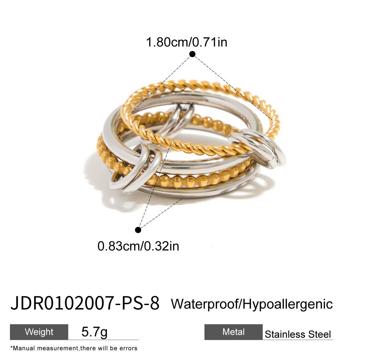 Bracciale da donna in resina geometrica rotonda alla moda con base in acciaio al titanio e placcatura in oro