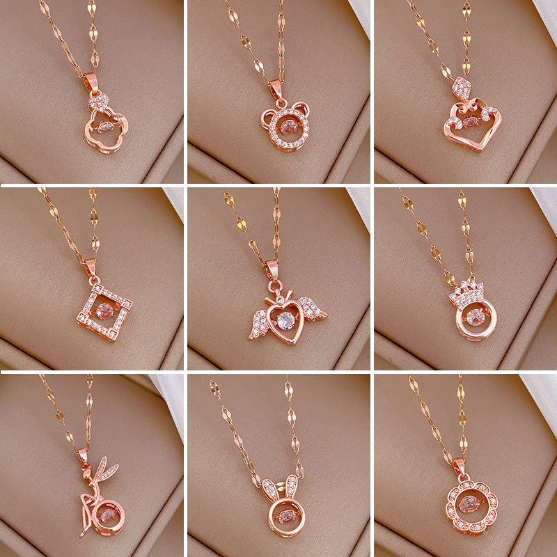 Ethnic Style Animal Shape Copper Micro-Pave Pendant Necklace with Adjustable Chain for Women and Men