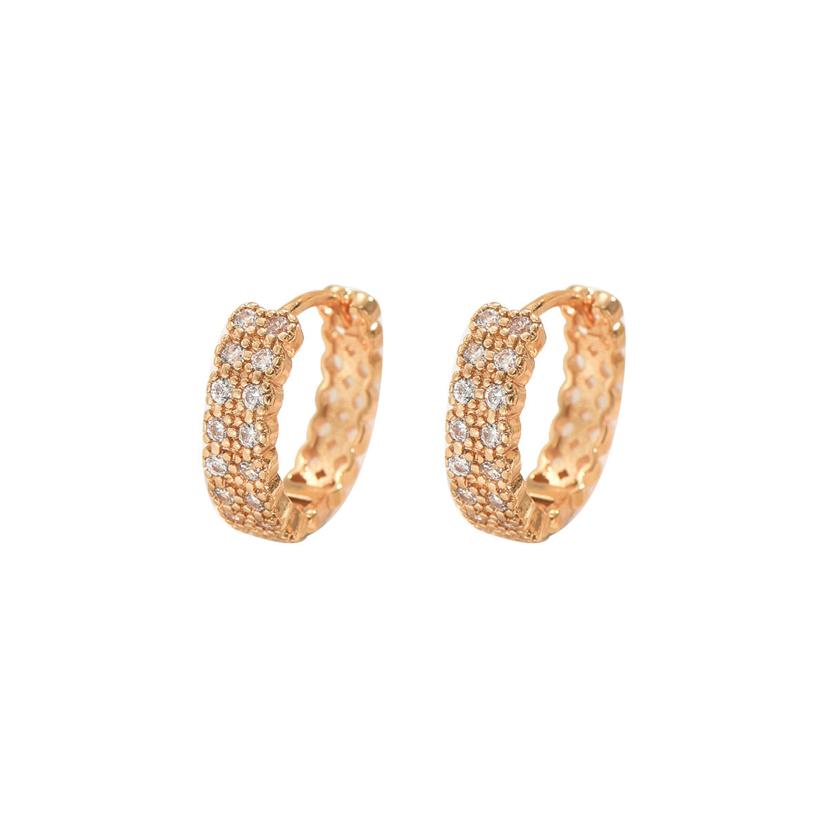 Pendientes de Cobre Geométricos con Incrustaciones de Circonita para Mujer y Hombre, Joyería de Moda Minimalista con Patrones Circulares y de Anillo