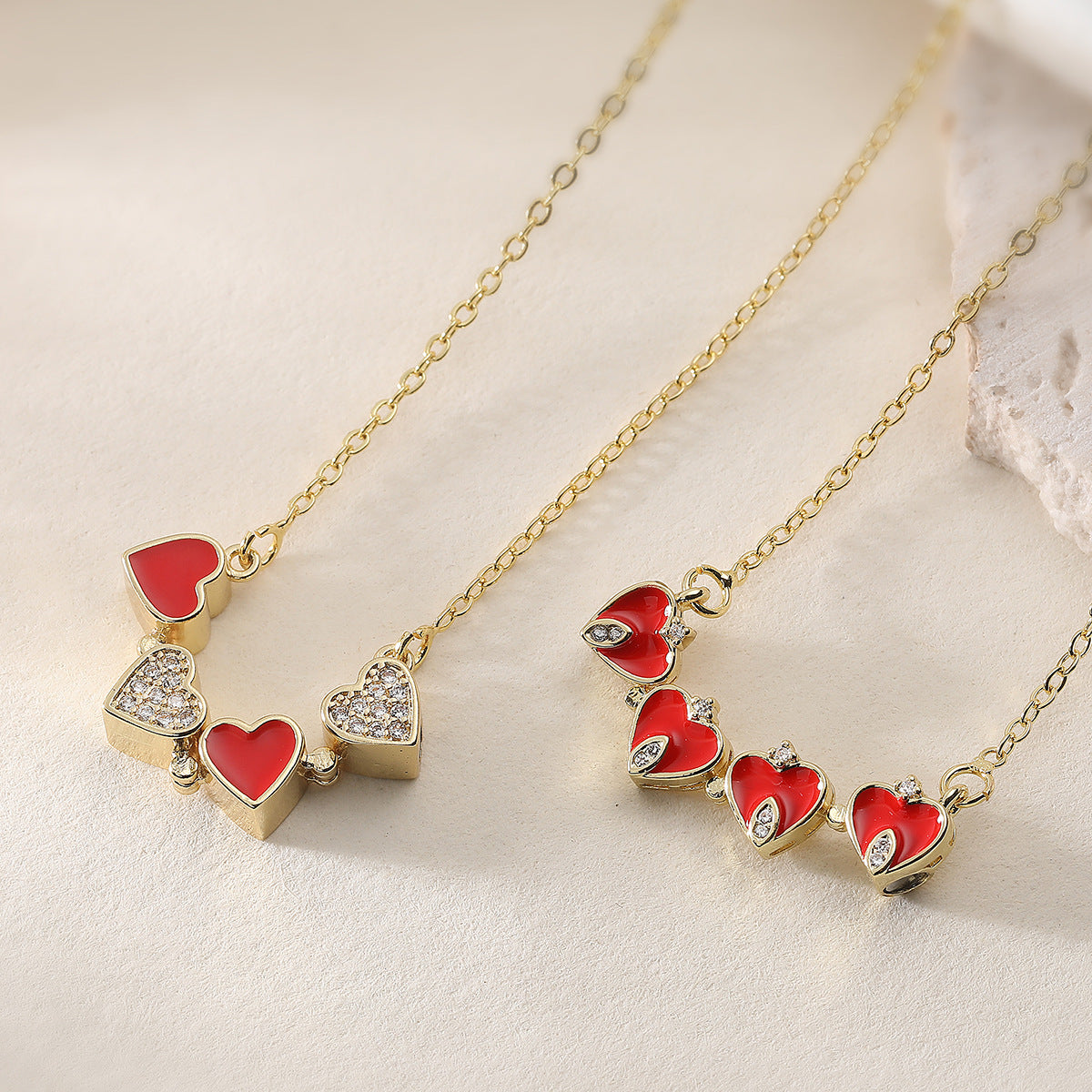 Minimalist 18K Gold Plated Brass Drip Oil Floral Pendant Necklace with Cubic Zirconia for Women