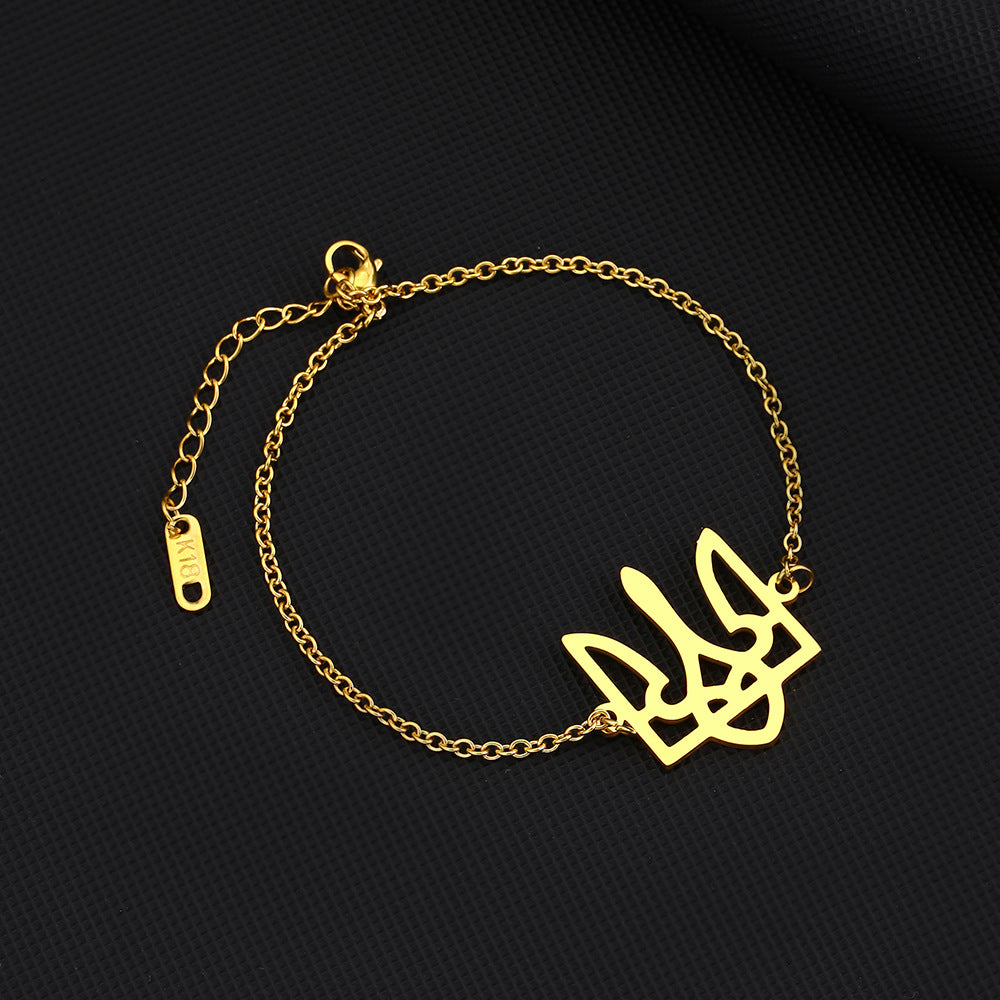 Bracciale placcato in acciaio inossidabile da donna con motivo geometrico etnico vintage