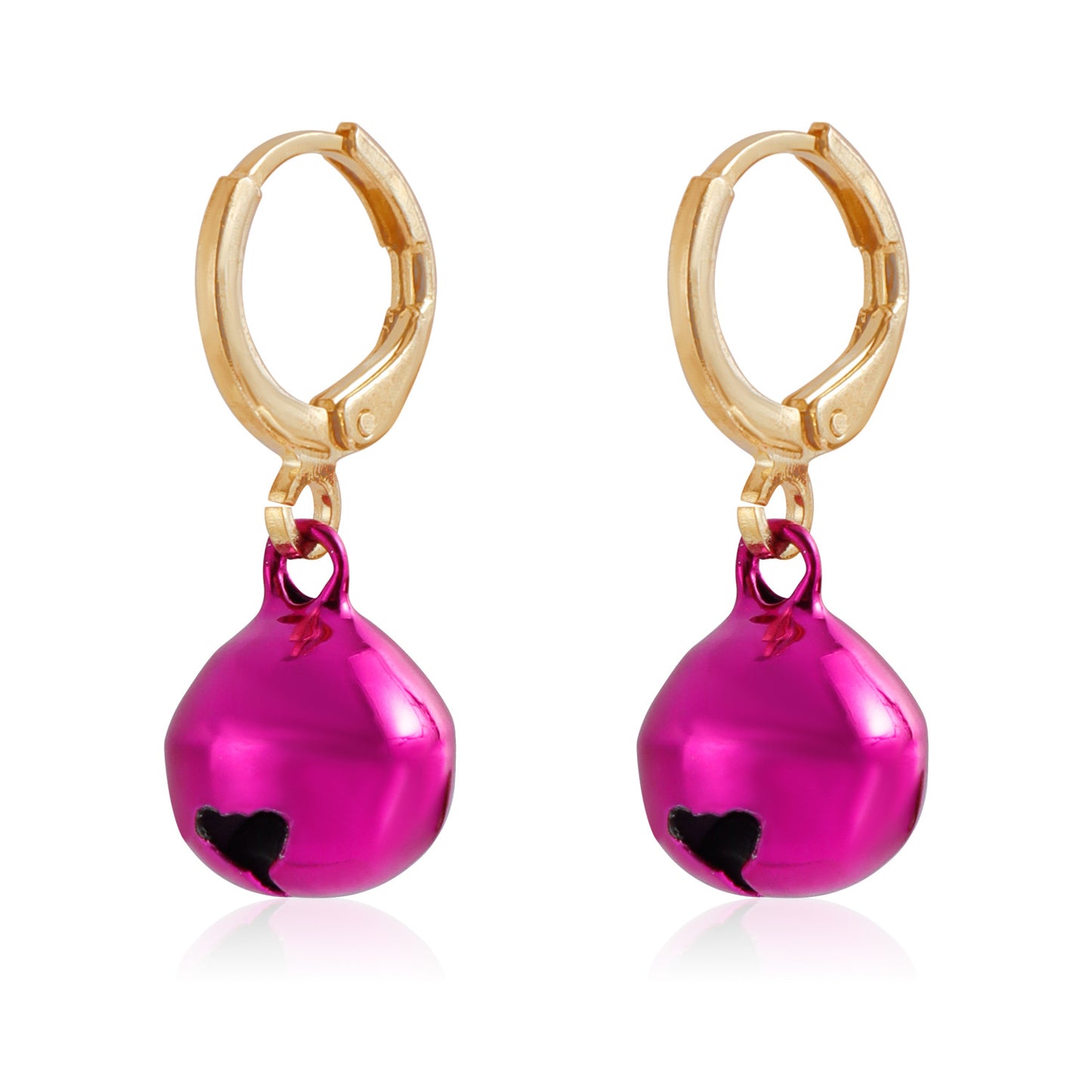 Geometric Christmas Bell Earrings for Women and Men with Plated Metal Finish