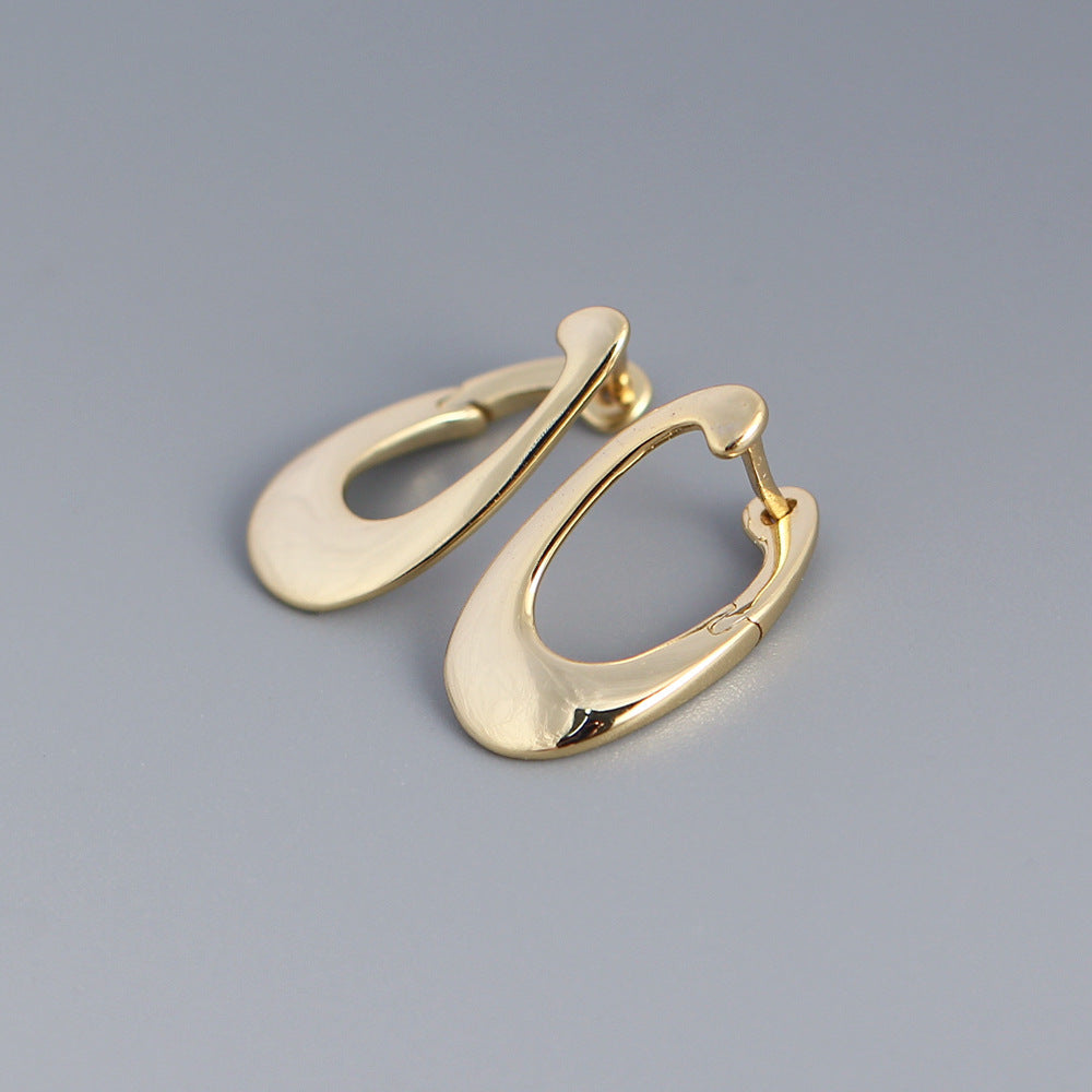 Eleganti Orecchini a Cerchio Placcati Geometrice in Argento Sterling 925