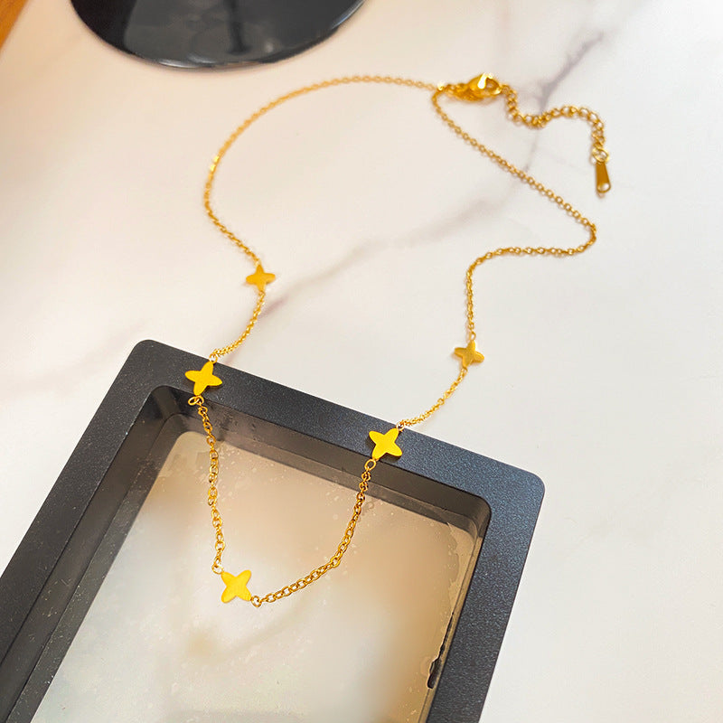Minimalist Sweet Star Titanium Steel Plated Necklace Unisex