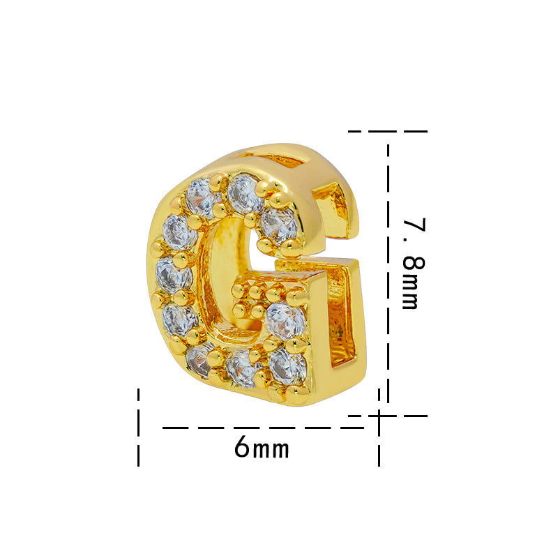 Collana con Ciondolo a Lettera Minimalista da Donna in Acciaio al Titanio con Placcatura in Oro 18K e Strass su Catena O-Ring