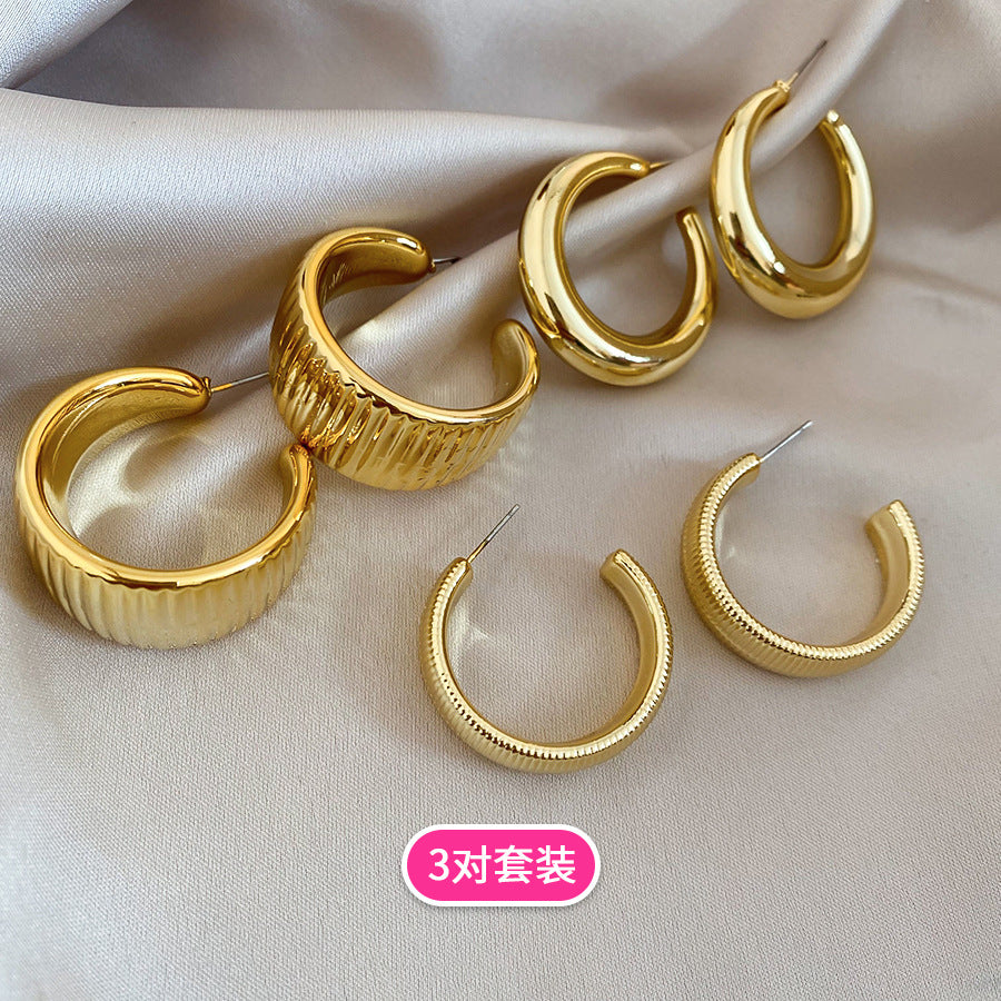 Pendientes de botón redondos geométricos minimalistas para mujer con postes de acero inoxidable galvanizado y cuerpos de acetato de resina