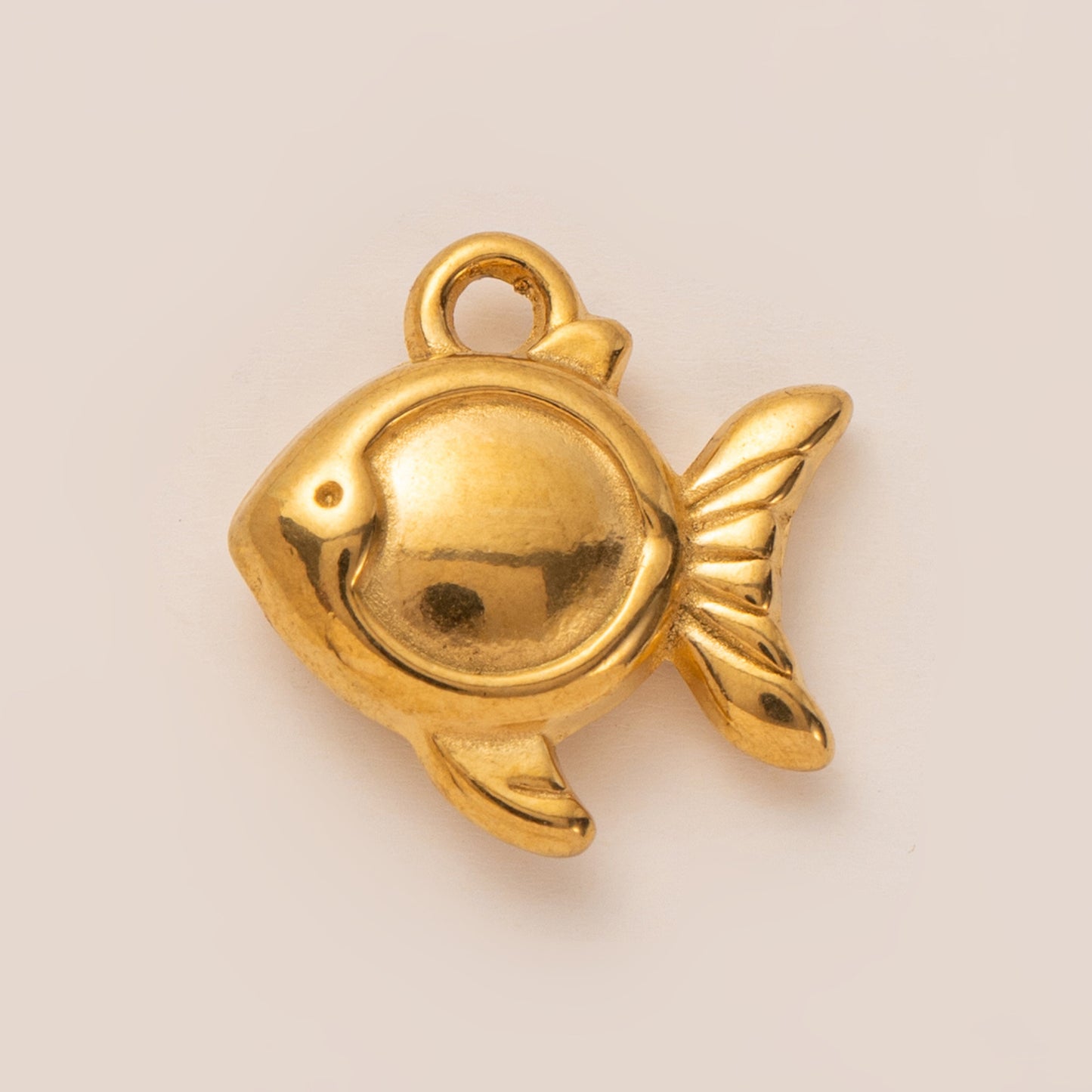 Vintage 18K Gold Plated Stainless Steel Fish Charm Bar Necklace for Unisex