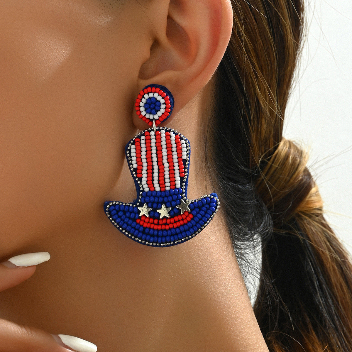 Set de pendientes minimalistas asimétricos de corazón y geométricos para mujer con engaste de micro-pavé y perlas