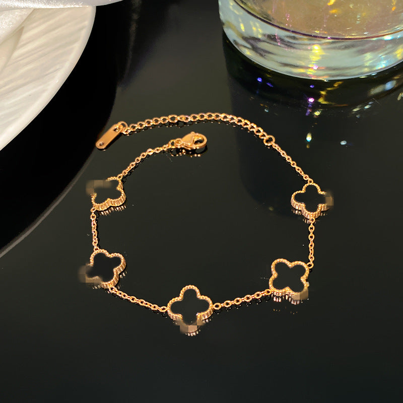 Minimalist Sweet Colorful Titanium Steel Plated Cable Chain Bracelet