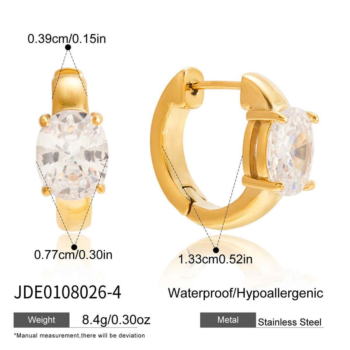 Elegant Geometric Stainless Steel Plated Cubic Zirconia Sun Ear Cuff for Women