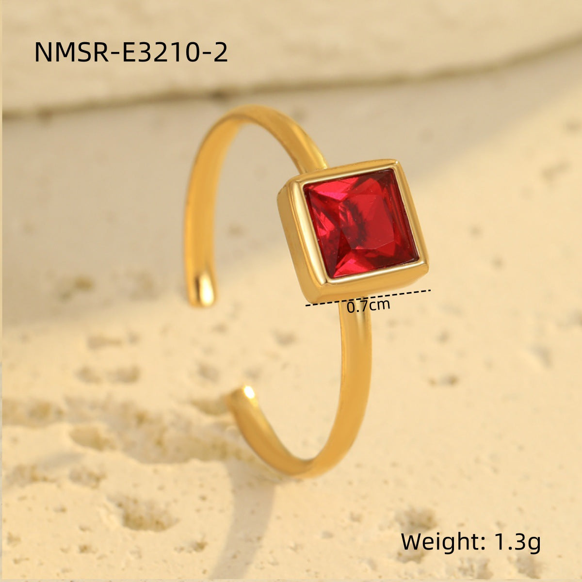 Anello Minimalista Geometrico Placcato Acciaio Inossidabile con Accento Zirconia per Donna