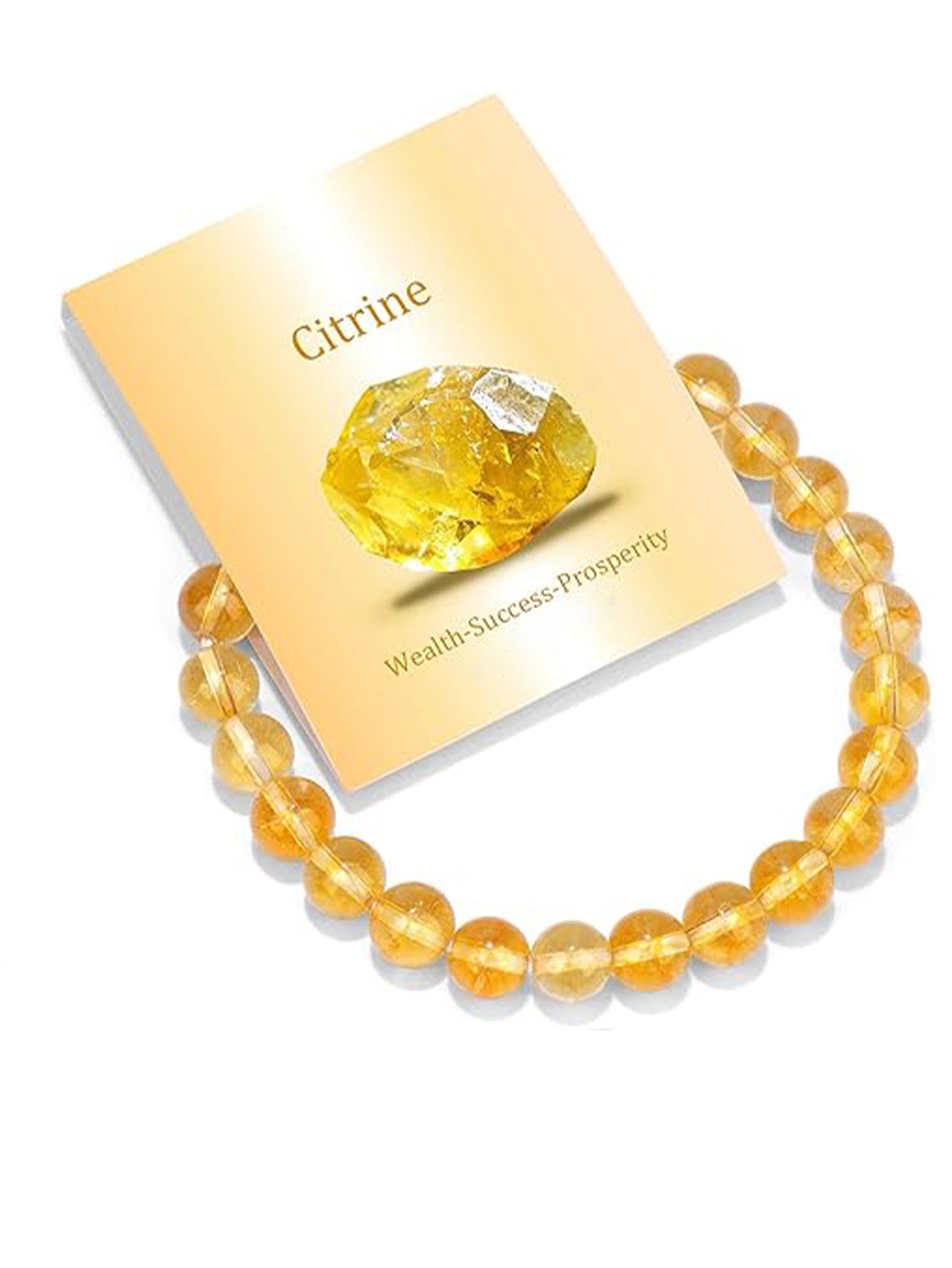 8mm Natural Crystal Beaded Stretch Bracelet Geometric Round Unisex Handmade Jewelry Set