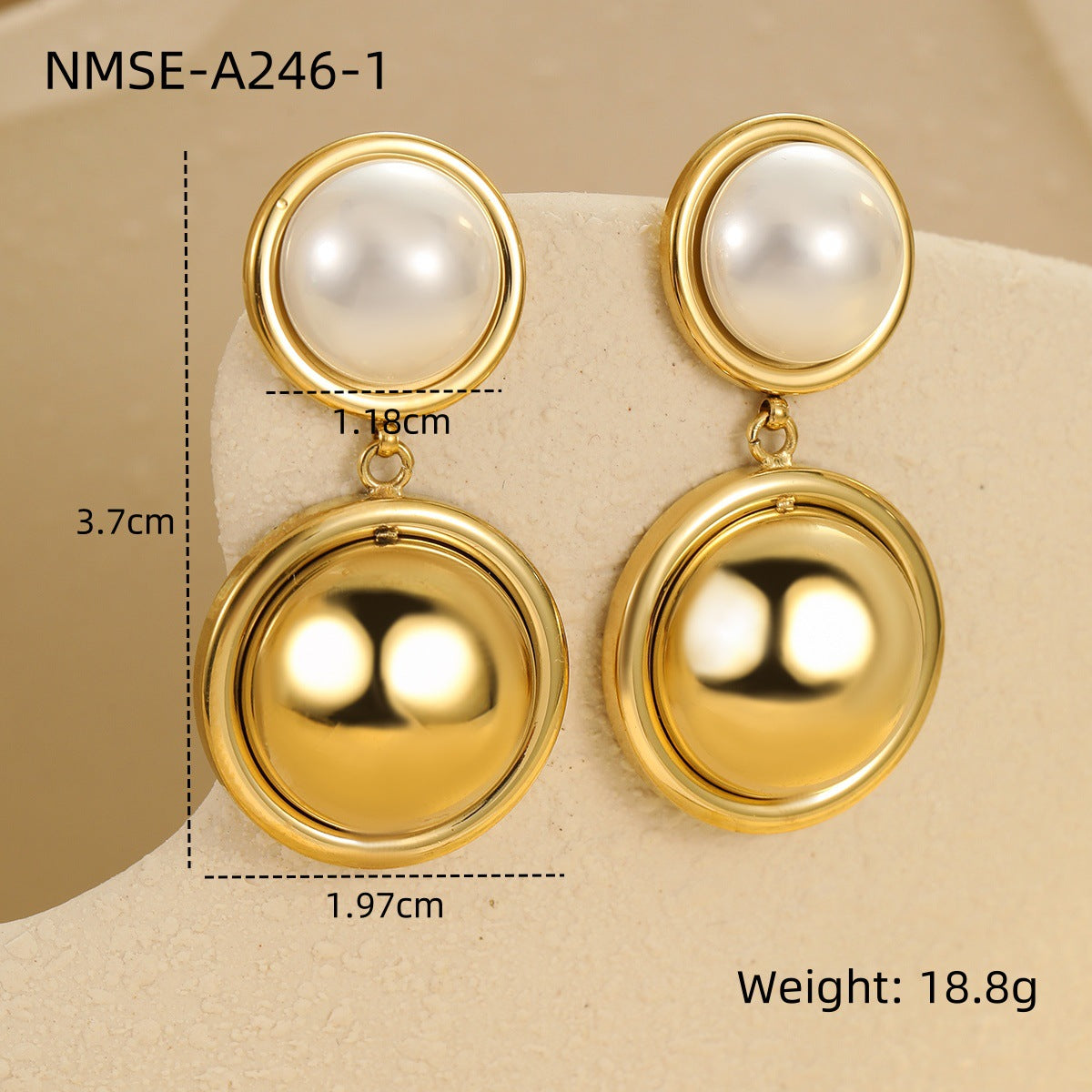 Fashion Minimalist Heart-Shaped Stainless Steel Earrings with 18K Gold Plating for Women
