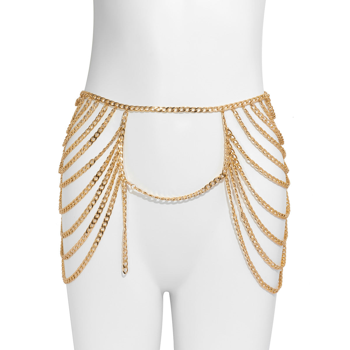 Hip-hop Geometric Plated Aluminum Alloy Body Chain for Women