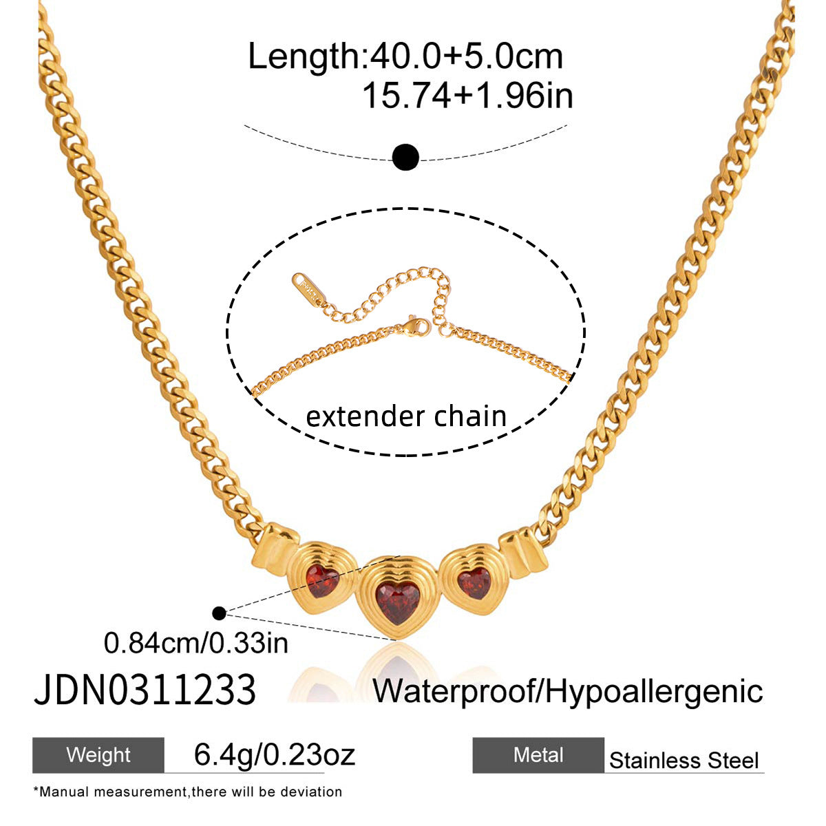 Collana Minimalista a Cuore in Acciaio Inossidabile con Placcatura in Oro PVD per Donne, Catenina con Ciondolo, Gioielli di San Valentino