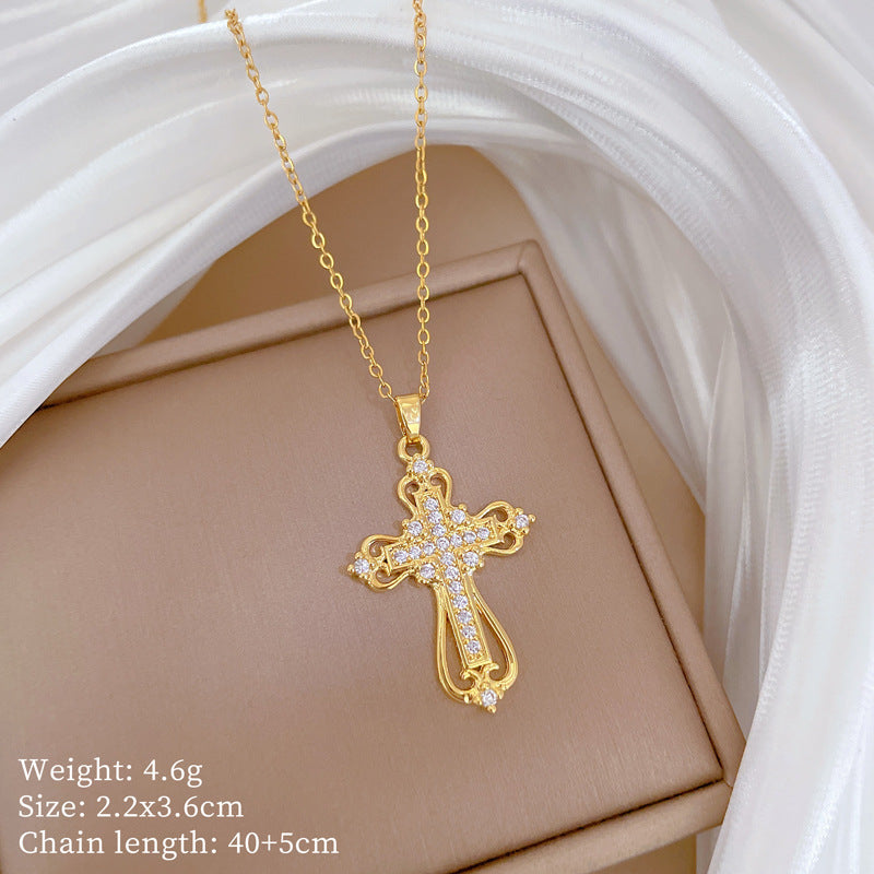 Collana Minimalista Geometrica in Acciaio al Titanio con Pendente in Rame Placcato Oro su Catena a Maglie per Uomo e Donna