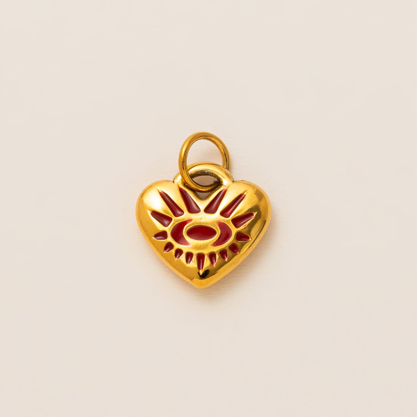 Vintage Heart Stainless Steel 18K Gold PVD Plated DIY Charm Bar