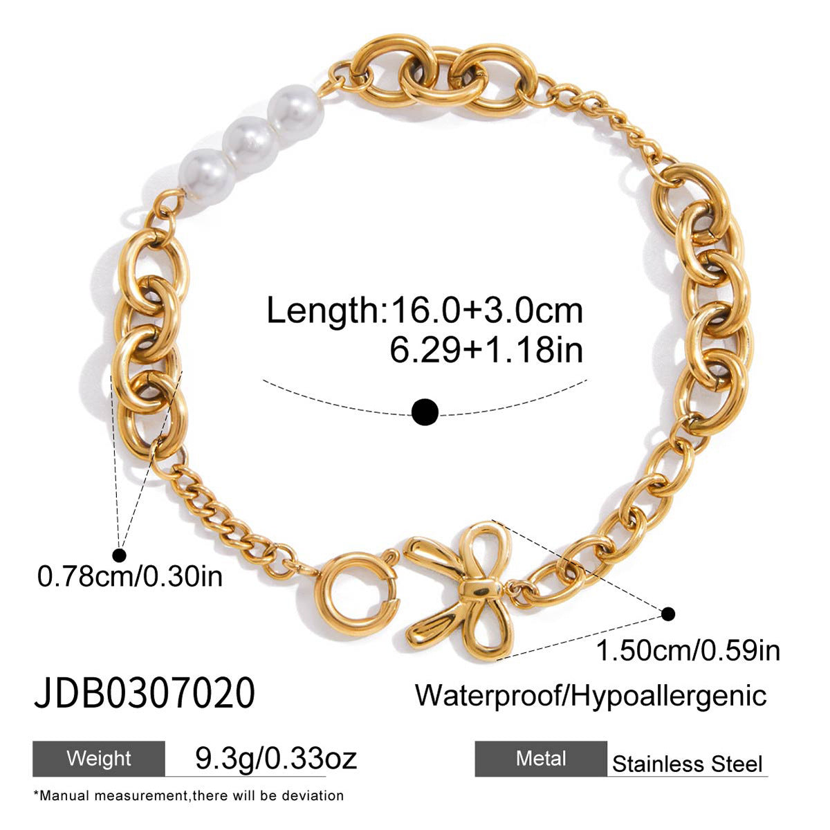Pulsera de lujo minimalista geométrica de corazón de acero inoxidable chapada en oro de 18 quilates para mujer